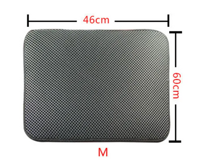Gray double-layer honeycomb litter trapping mat, 46x60cm