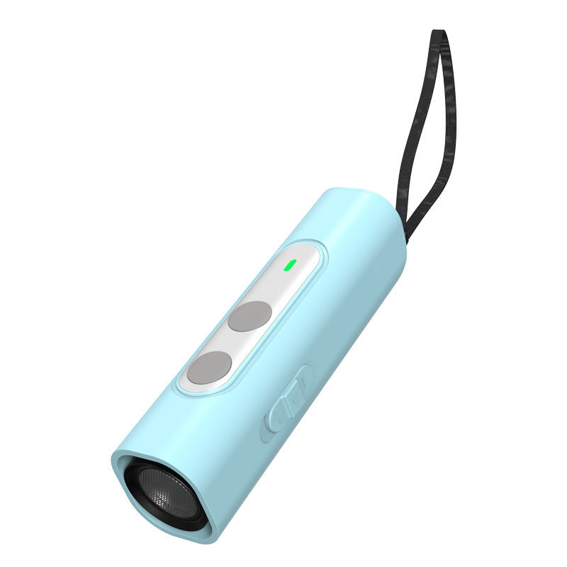 Close-up of the ultrasonic dog repeller button and ultrasonic speaker