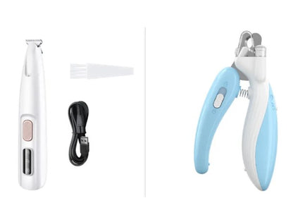 Dog Paw Trimmer with LED Light – Quiet & Cordless