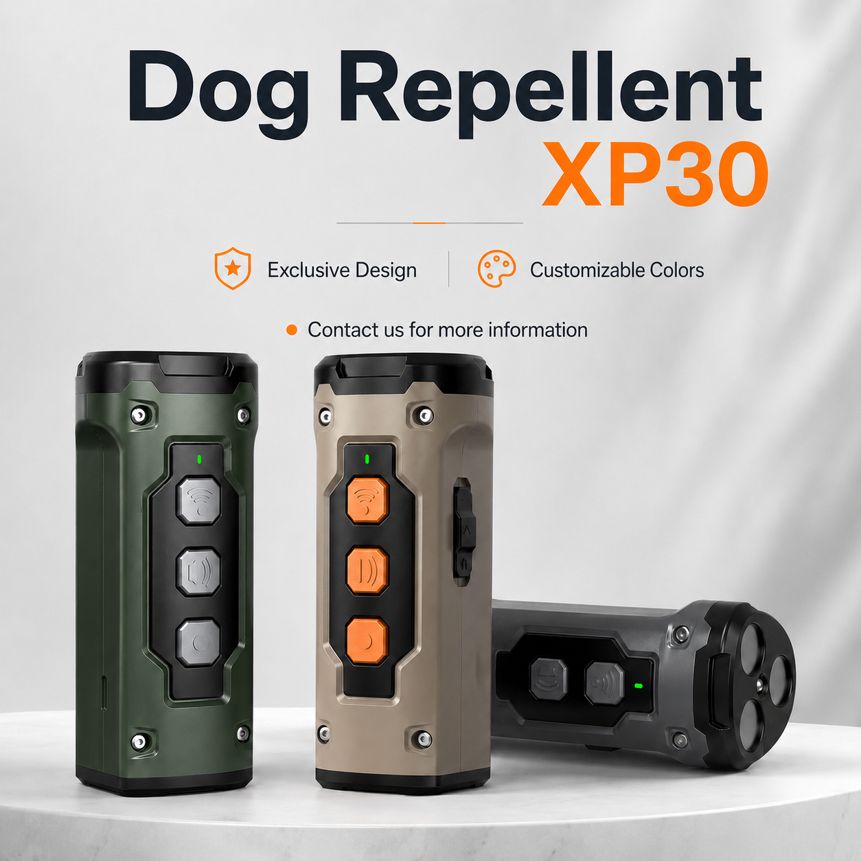 Ultrasonic dog repeller used to calm a barking dog at home