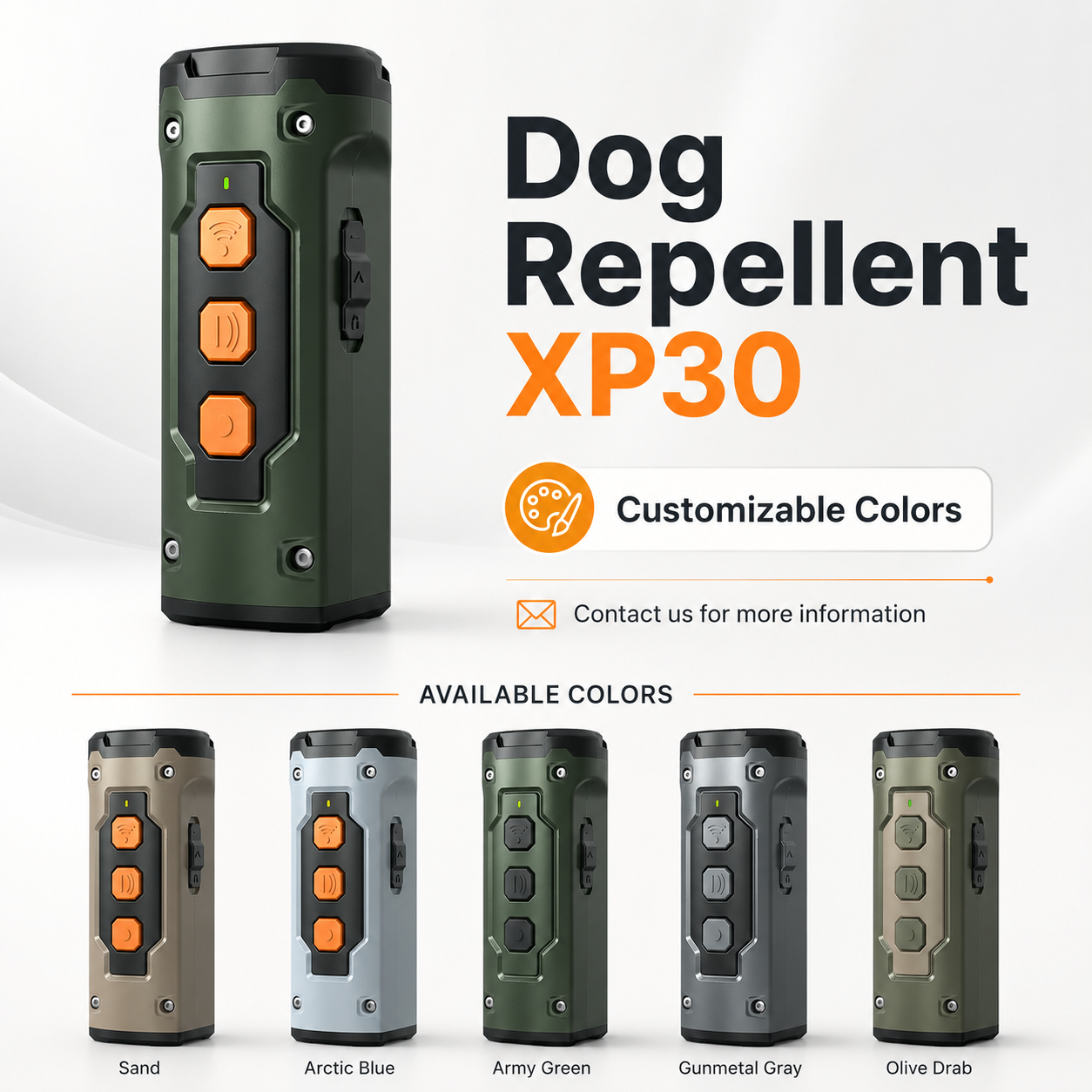 Compact ultrasonic dog repeller held in hand
