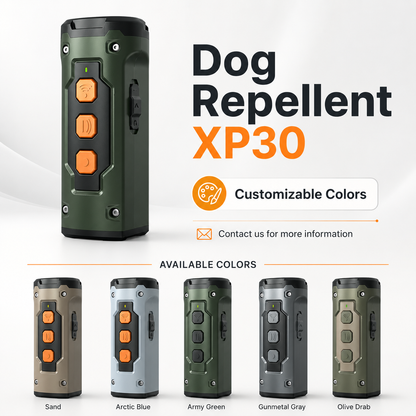Compact ultrasonic dog repeller held in hand