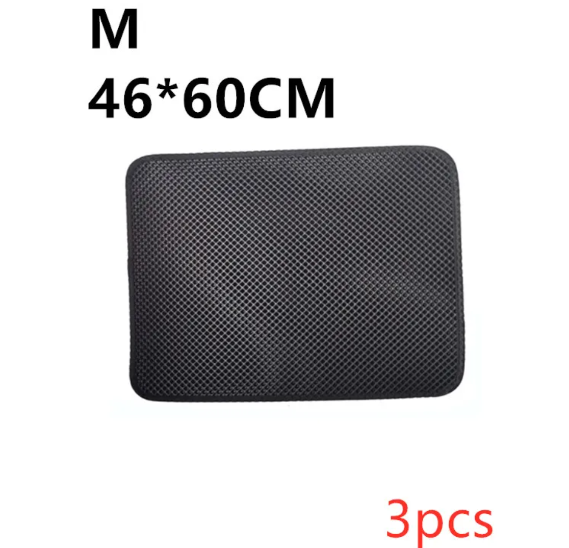Black double-layer honeycomb litter trapping mat, 46x60cm