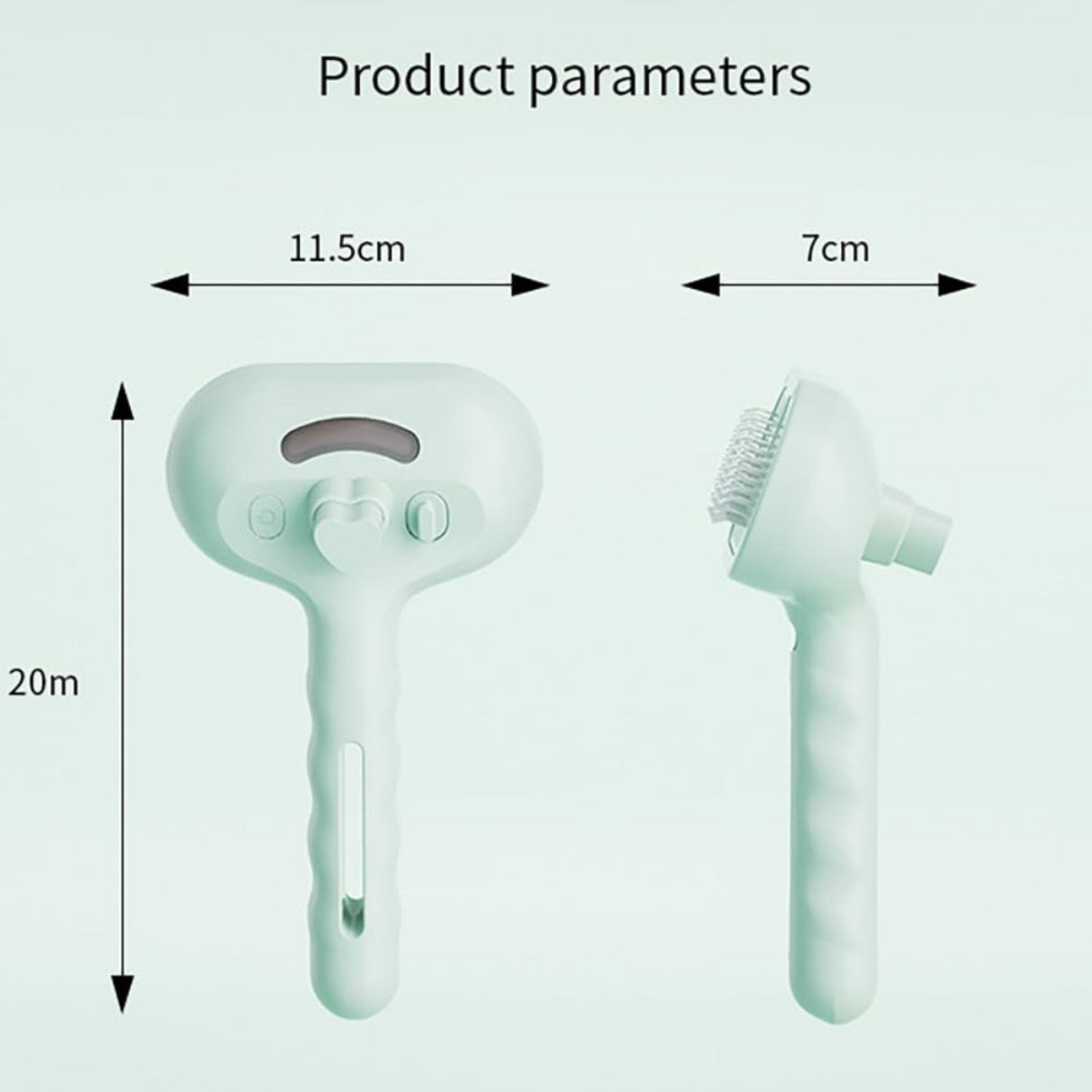 Steam grooming brush product dimensions